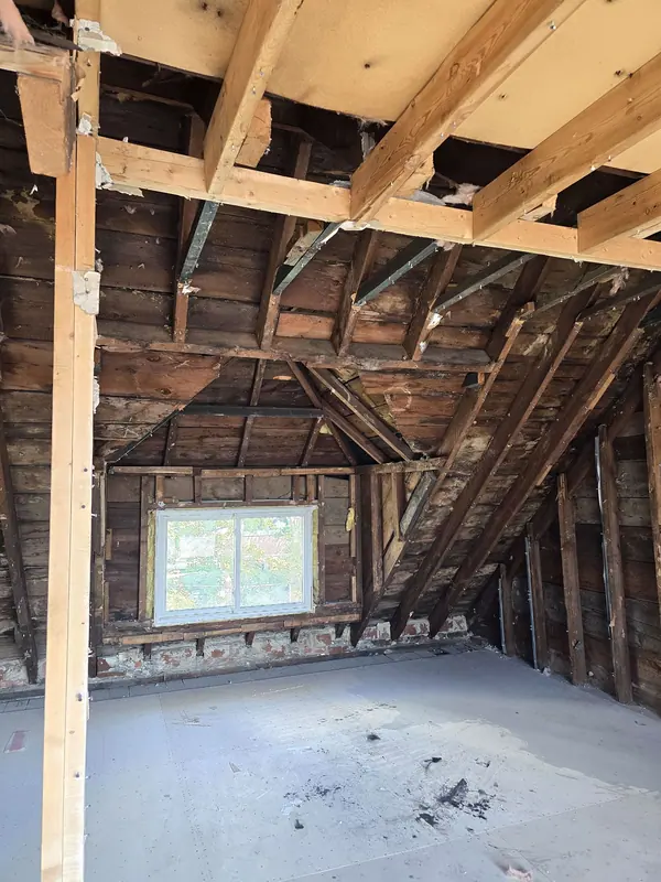 Attic renovation exposed rafters