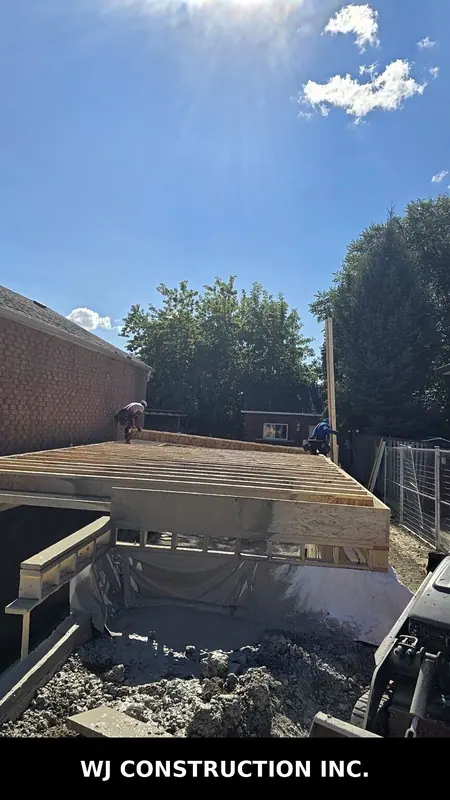 Foundation excavation floor framing new home