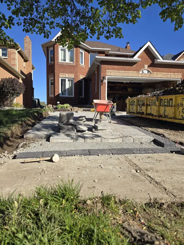 Front yard interlock walkway installation