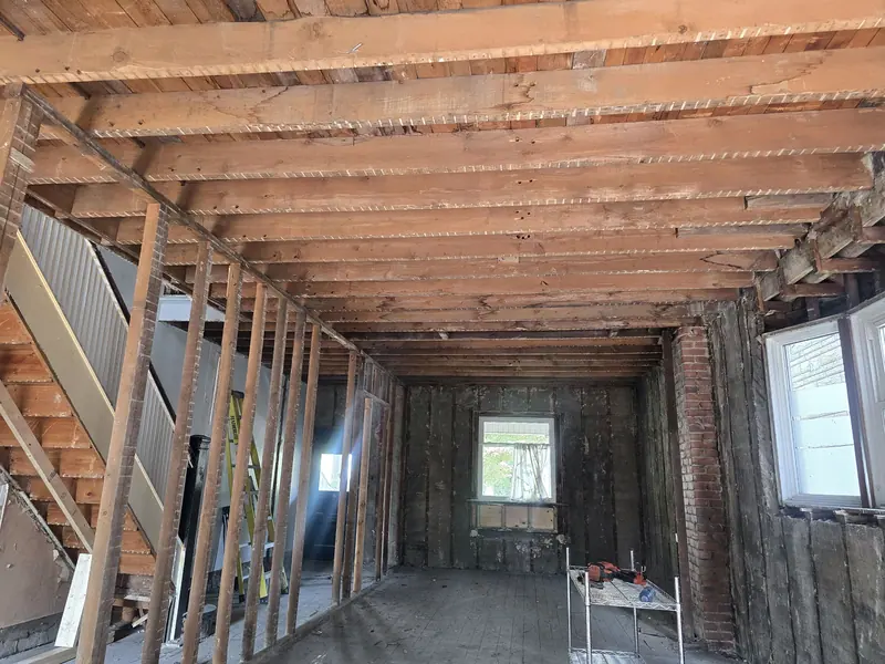 Gut renovation interior wall framing