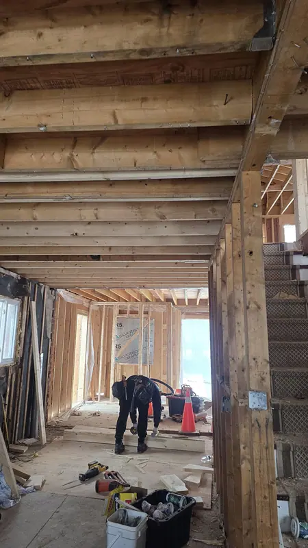 Interior framing renovation crew