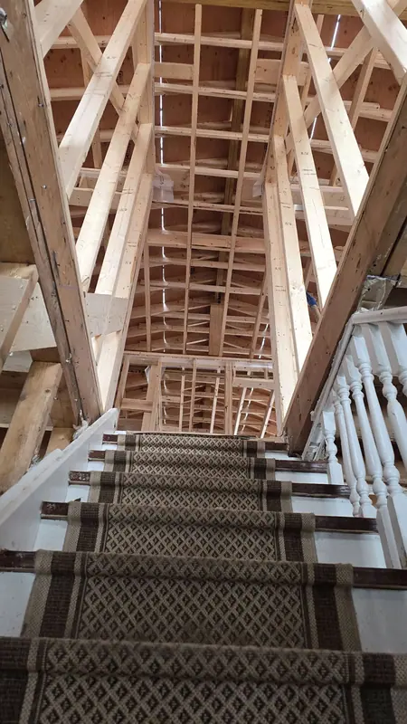 Interior staircase framing renovation