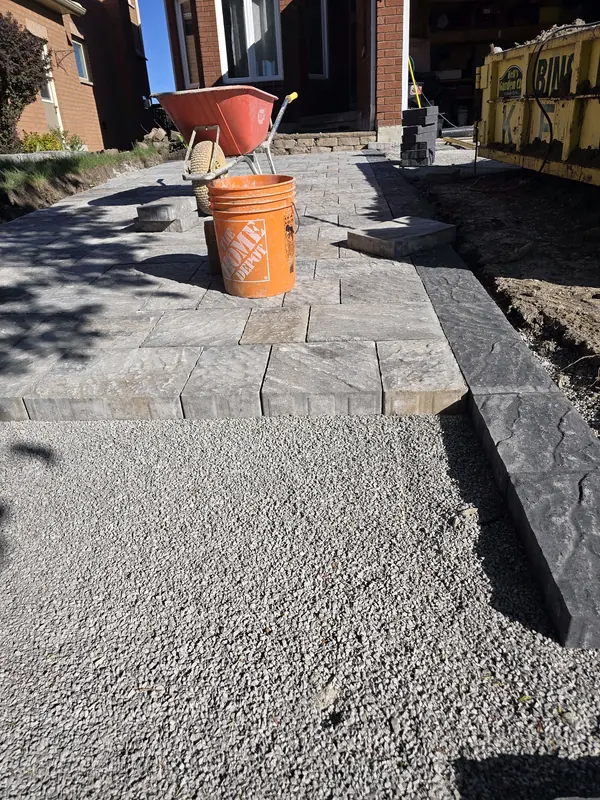 Interlock paver walkway gravel base