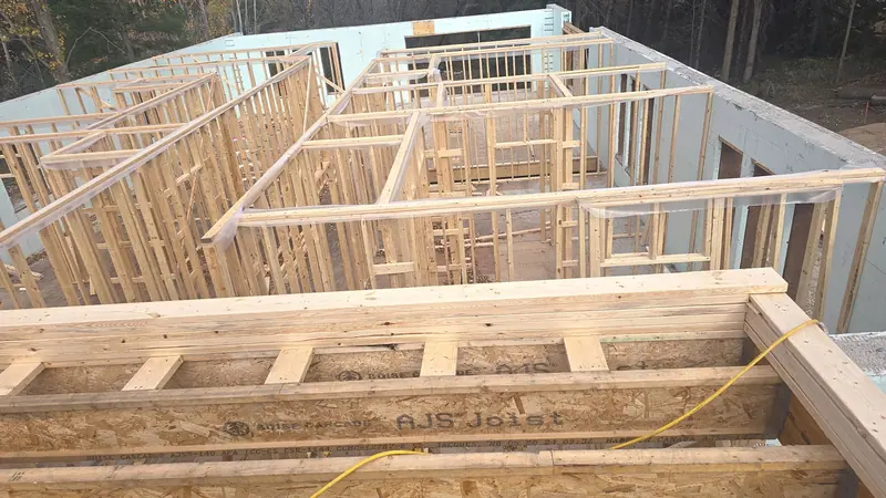 New home wall framing open web joists
