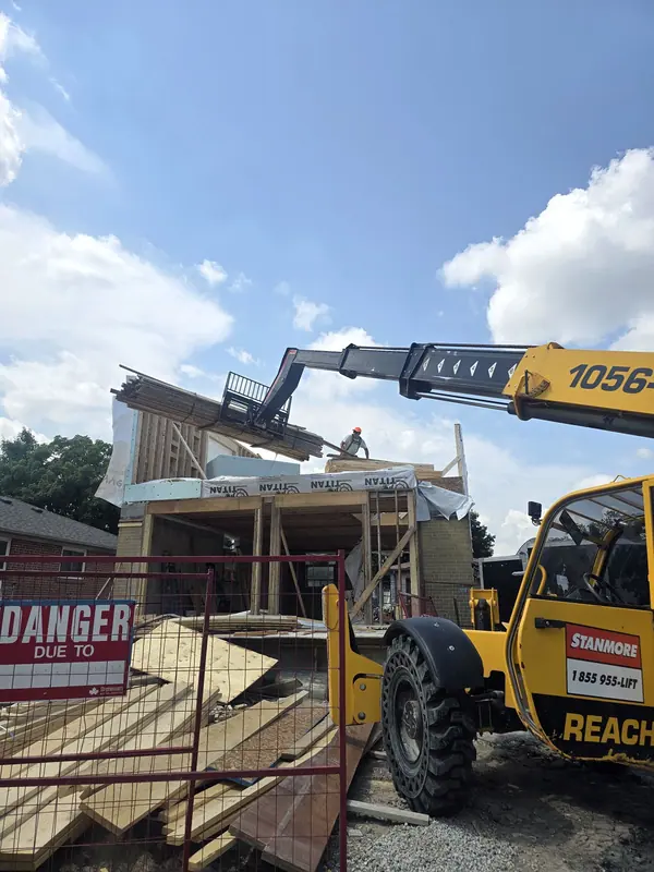 Reach forklift second storey addition