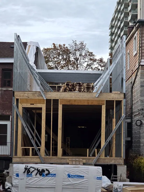 Rear addition framing row house