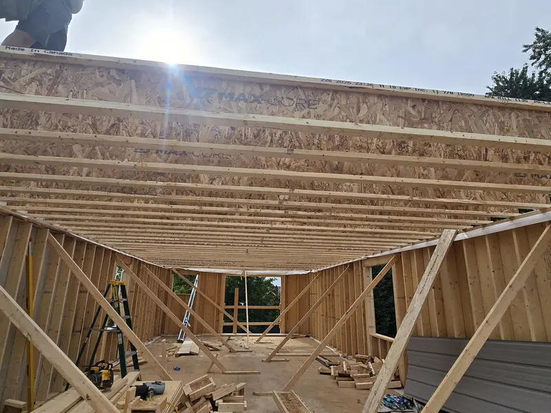 Second floor addition wood framing roof joists