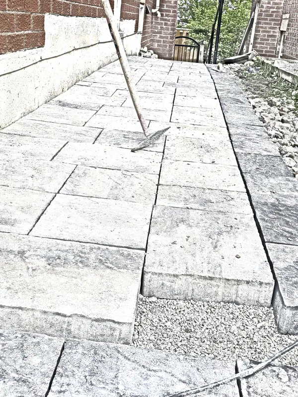 Stone paver side yard walkway